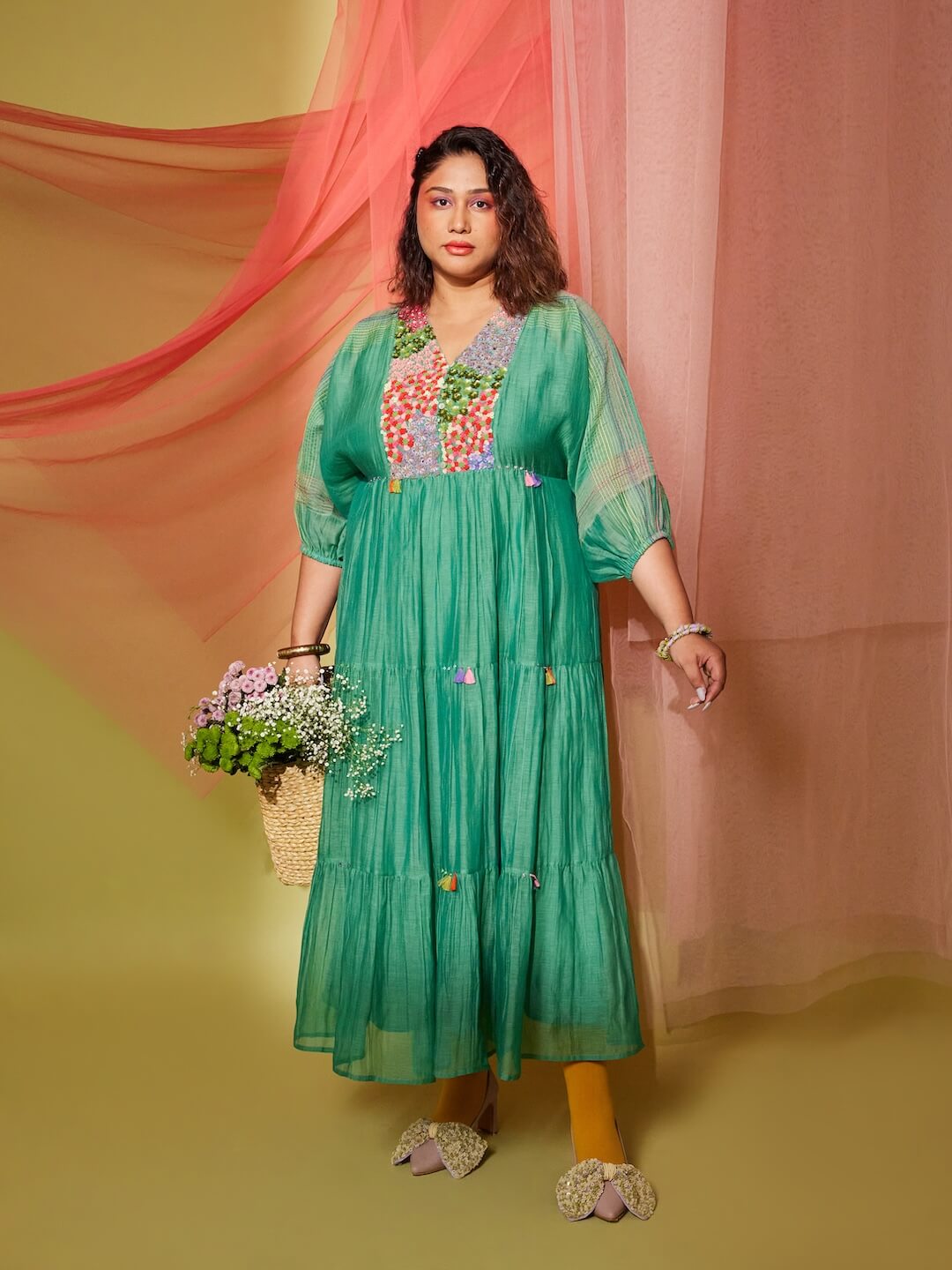 Chris TROIS. Flower gather dress（Ever After Farms Flower